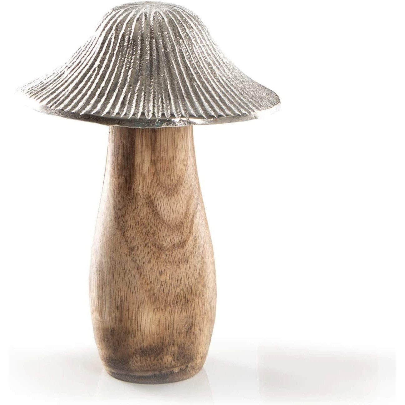 Logbuch-Verlag Dekofigur Dekofigur Pilz Silber braun 16 cm - Herbst Deko zu günstig online kaufen