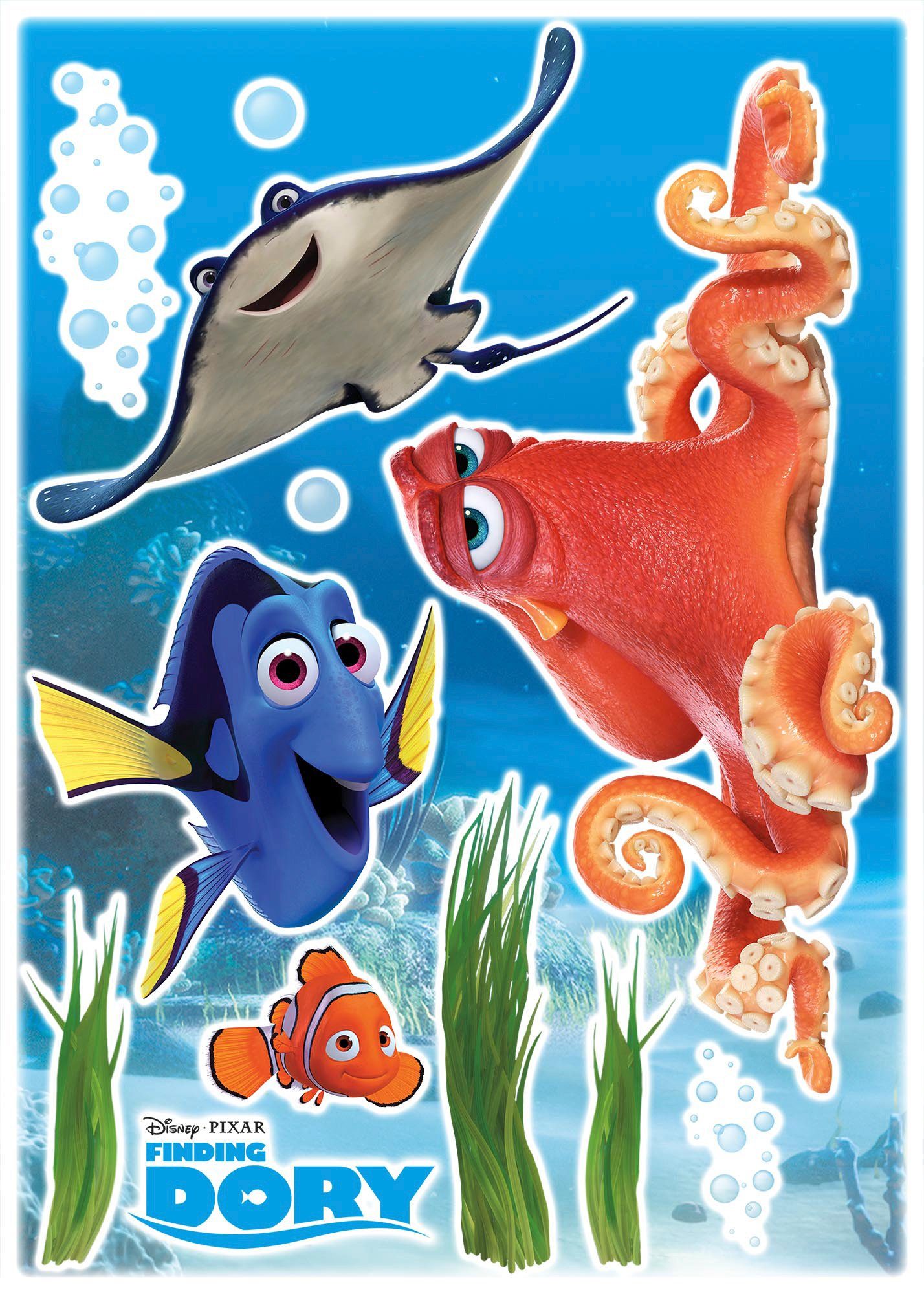 Komar Wandtattoo Dory and Friends (12 St), 50x70 cm (Breite x Höhe), selbstklebendes Wandtattoo | Kinderzimmer-Wandtattoos