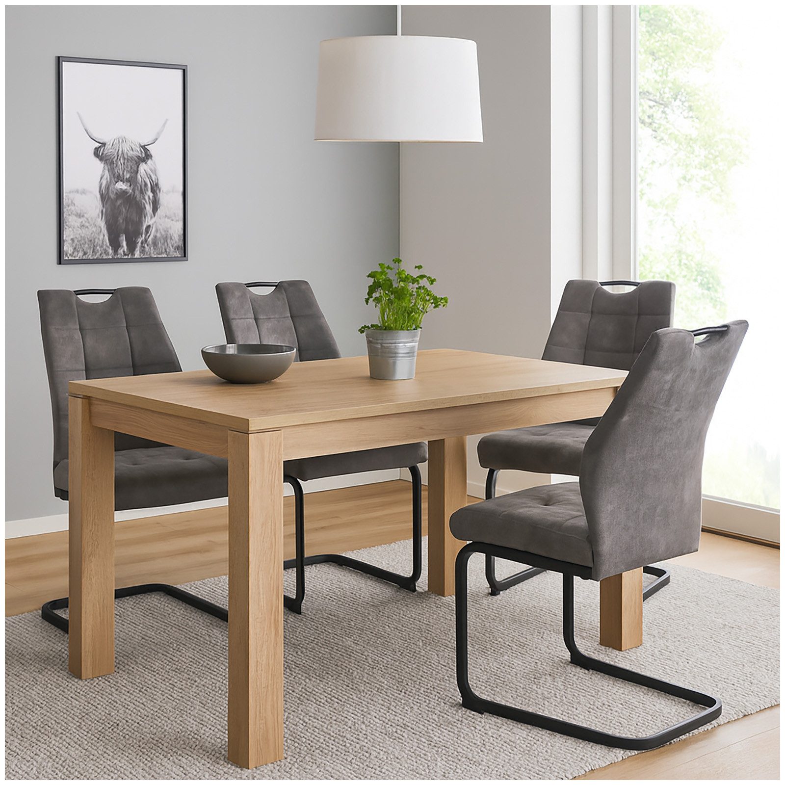 HTI-Living Esszimmerstuhl Modernes 4er Set hellbraune günstig online kaufen