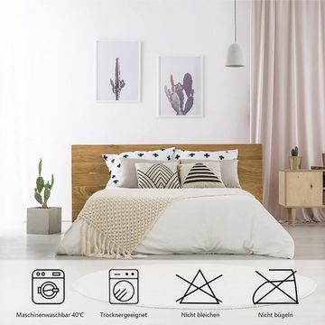 Bettwäsche Wendebettwäsche Grau einfarbig Polyester Bettbezug Kissenbezüge Set, GelldG