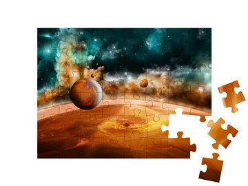 puzzleYOU Puzzle Verschiedene Planeten, Wolken und Sterne, 48 Puzzleteile, puzzleYOU-Kollektionen Weltraum, Universum