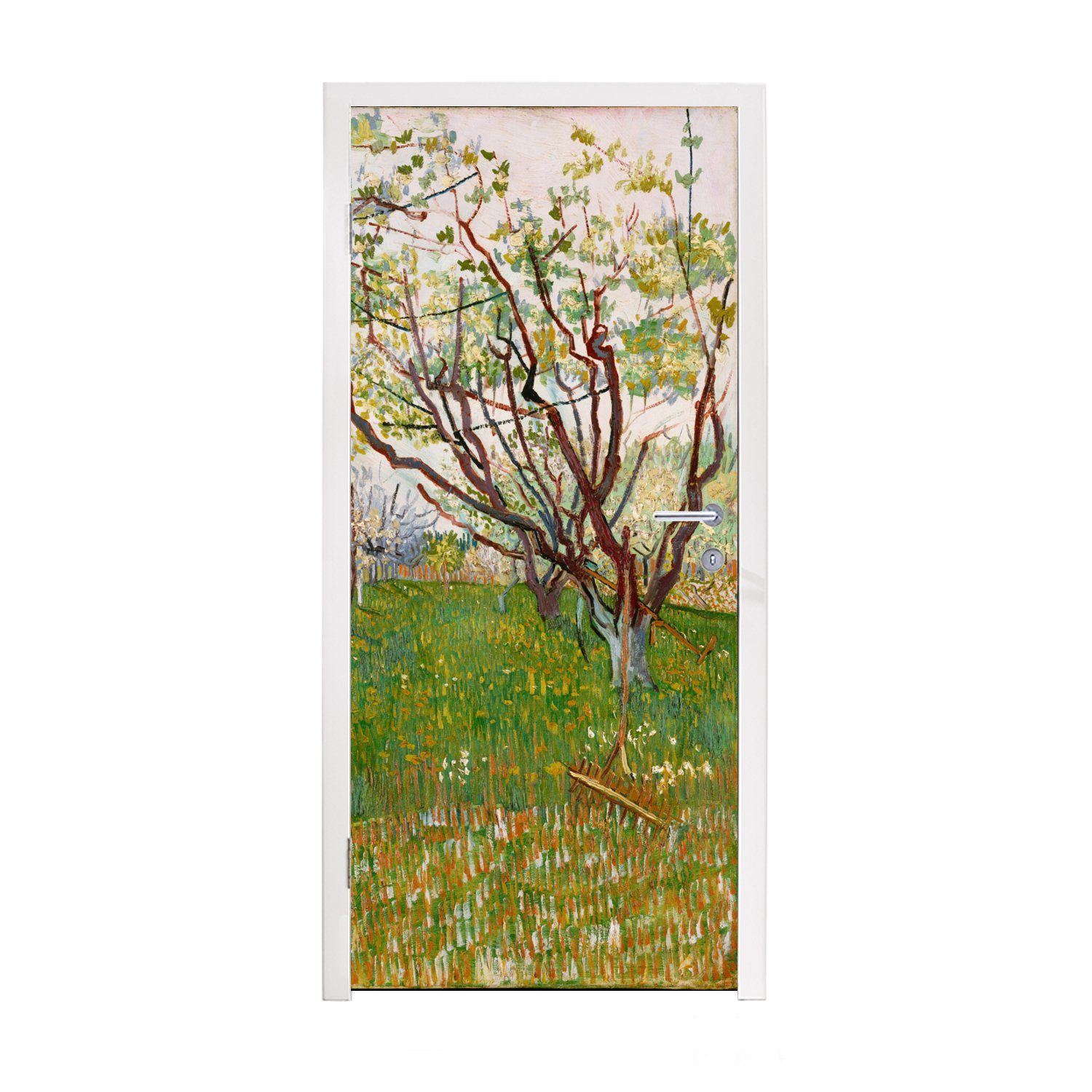 für MuchoWow Gogh, Vincent Tür, St), Fototapete Matt, - van bedruckt, Türtapete cm (1 Blühender Türaufkleber, Obstgarten 75x205