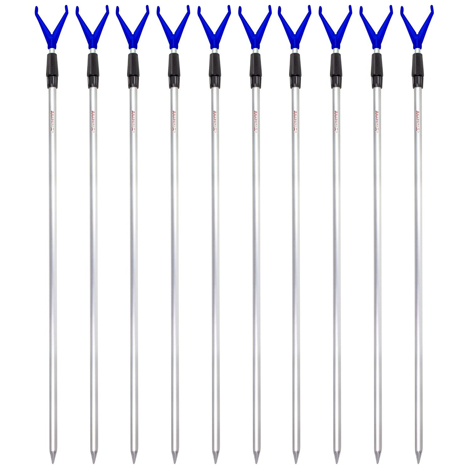 Rutenhalter Teleskop Rutenhalter Set – 10x Aluminium, V-Auflage für Angelruten