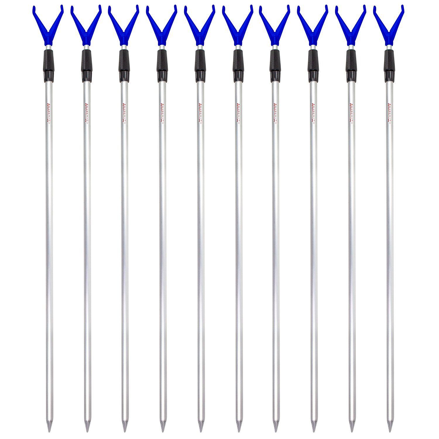 10-tlg., (10er-Set, Teleskop Rutenhalter, Aluminum Equipment rodhold Fishing Arapaima Angelhalter) Blau