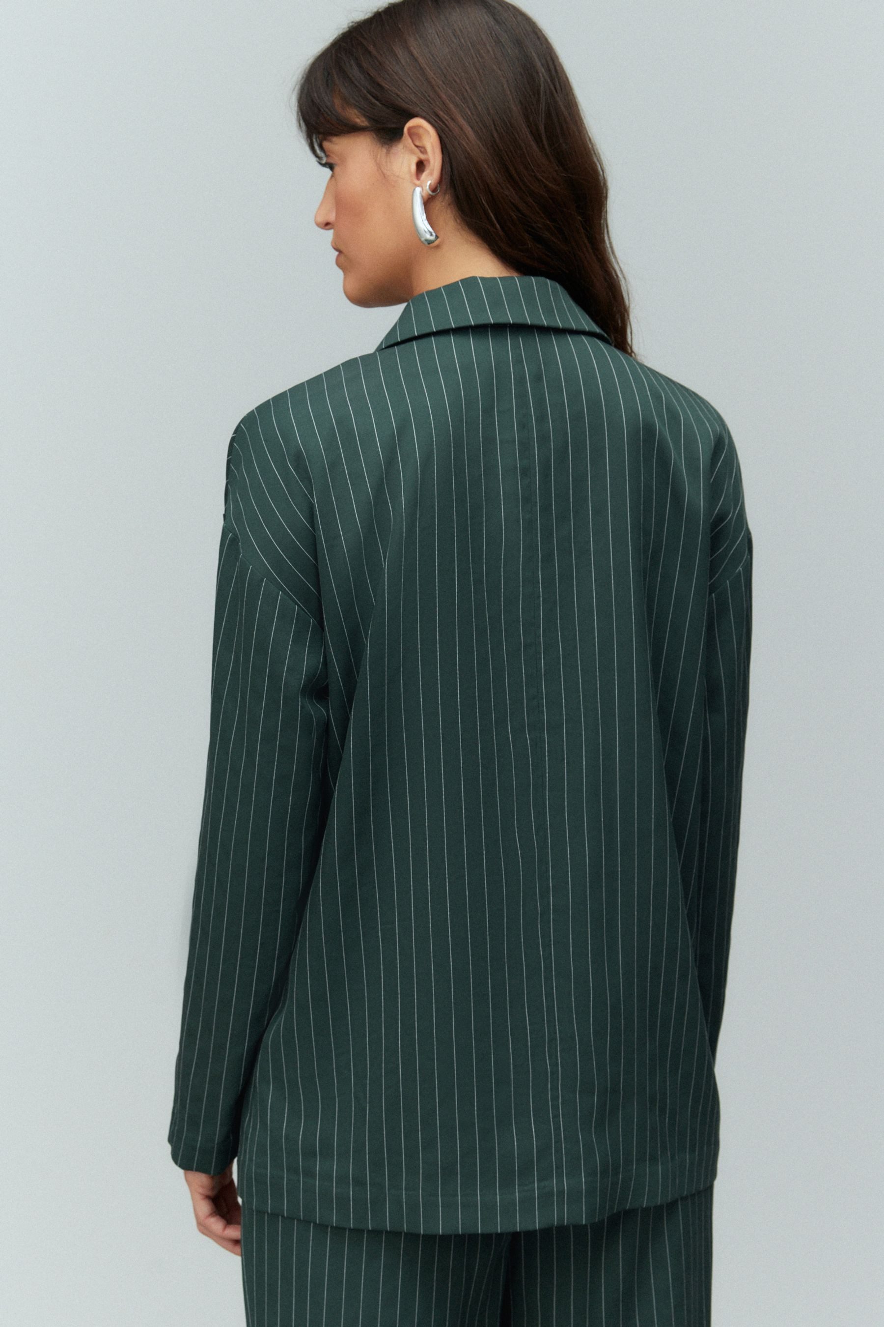 Next Jackenblazer Zweireihiger Relaxed Fit Blazer mit Streifen (1-tlg) günstig online kaufen