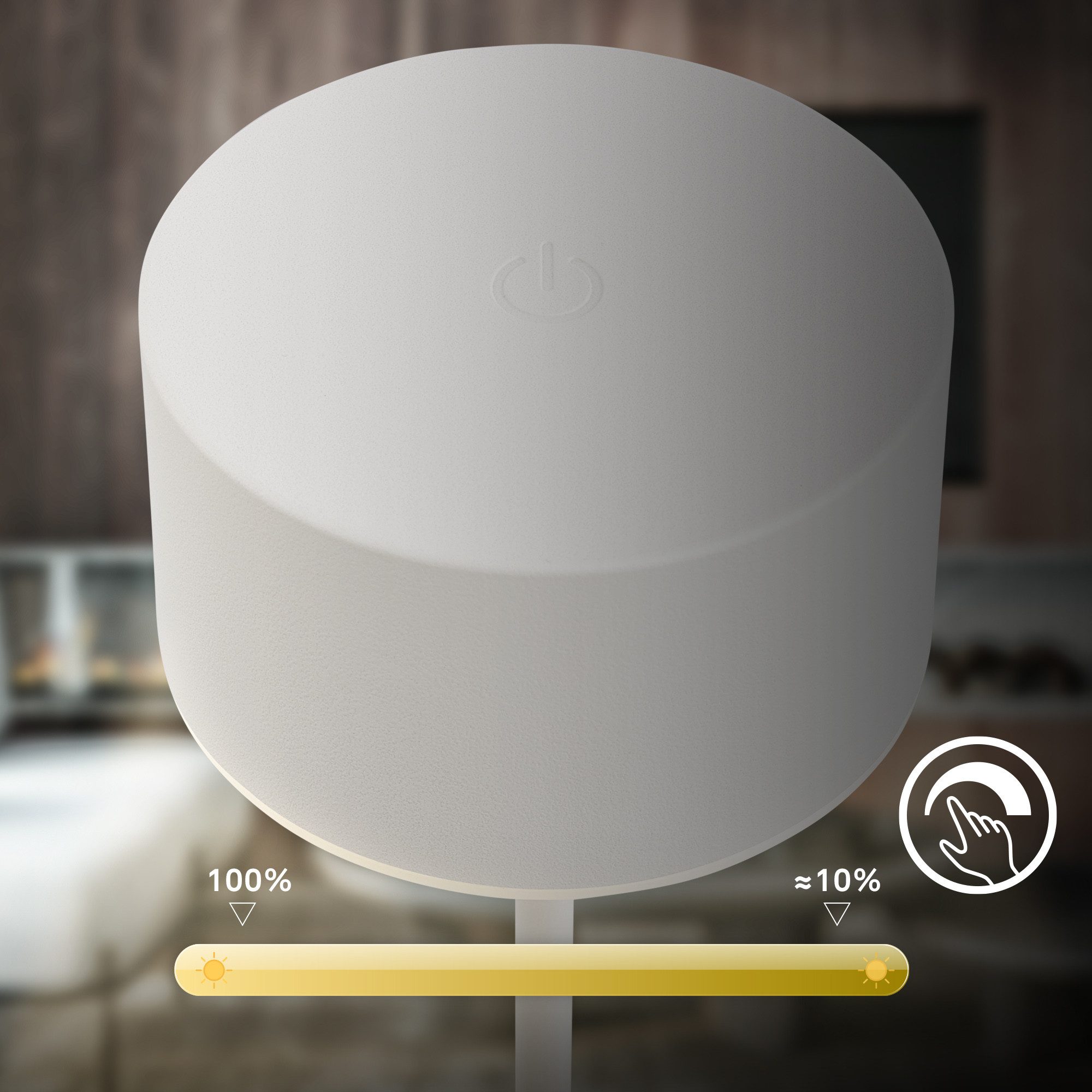 Briloner Leuchten LED Tischleuchte Tischleuchte kabellos Akku dimmbar Touch, LED fest integriert, Warmweiß