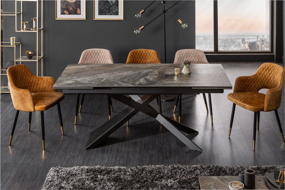 riess-ambiente Esstisch EUPHORIA 180-220-260cm taupe anthrazit - Keramik made in Italy (Einzelartikel, 1-St), 3 Auszugsstufen für bis zu 12 Personen – ideal für – Bild 4 von 5