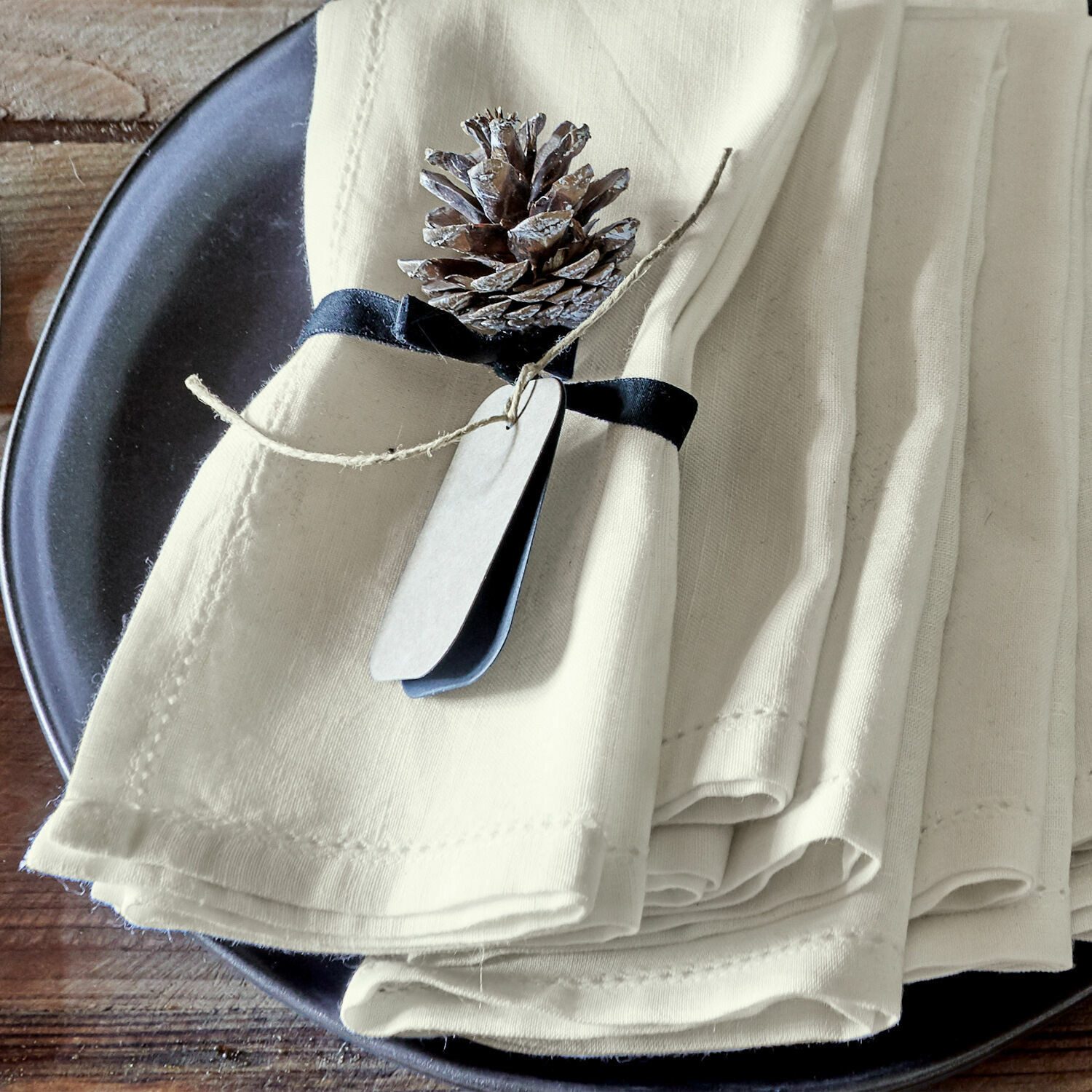 Mirabeau Stoffserviette Serviette 6er Set Fibi weiß