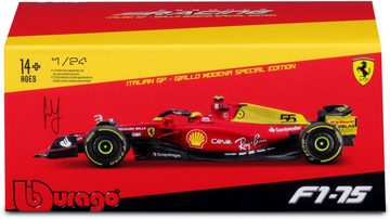 Bburago Sammlerauto Ferrari F1 Ferrari F1-75, 2022, Hardcase #55 Sainz, Maßstab 1:24
