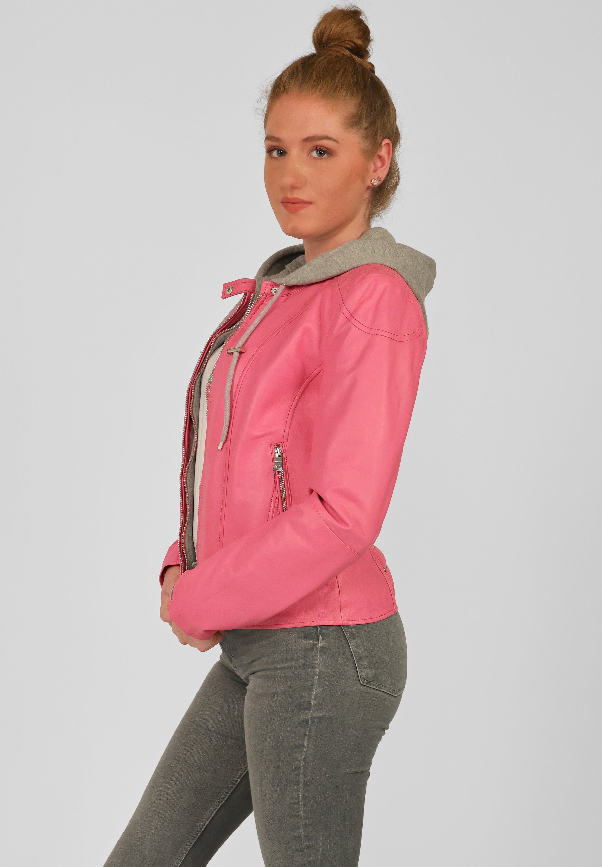 Maze Lederjacke pink Mico