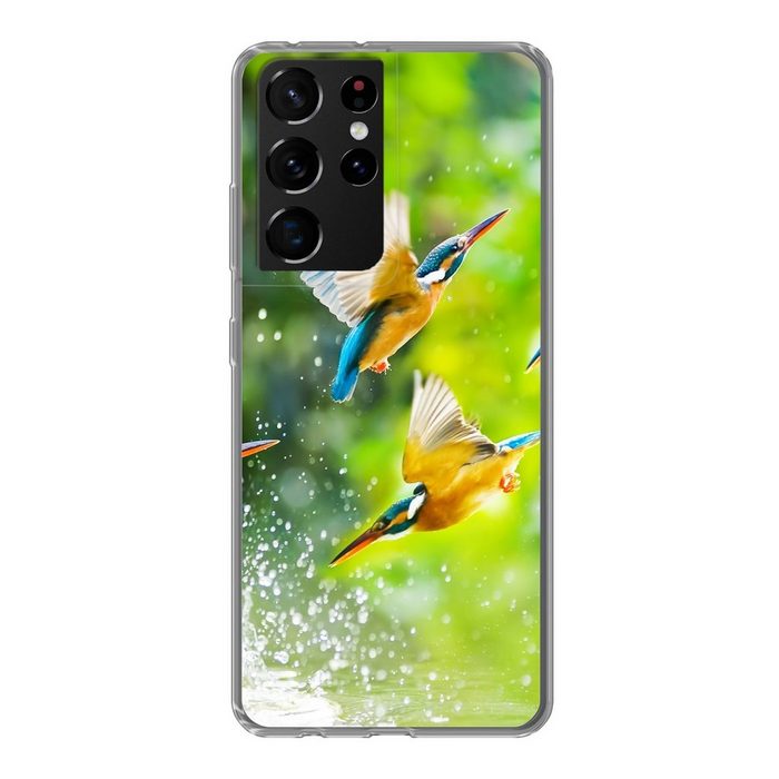 MuchoWow Handyhülle Vögel - Eisvogel - Tiere - Wasser Phone Case Handyhülle Samsung Galaxy S21 Ultra Silikon Schutzhülle