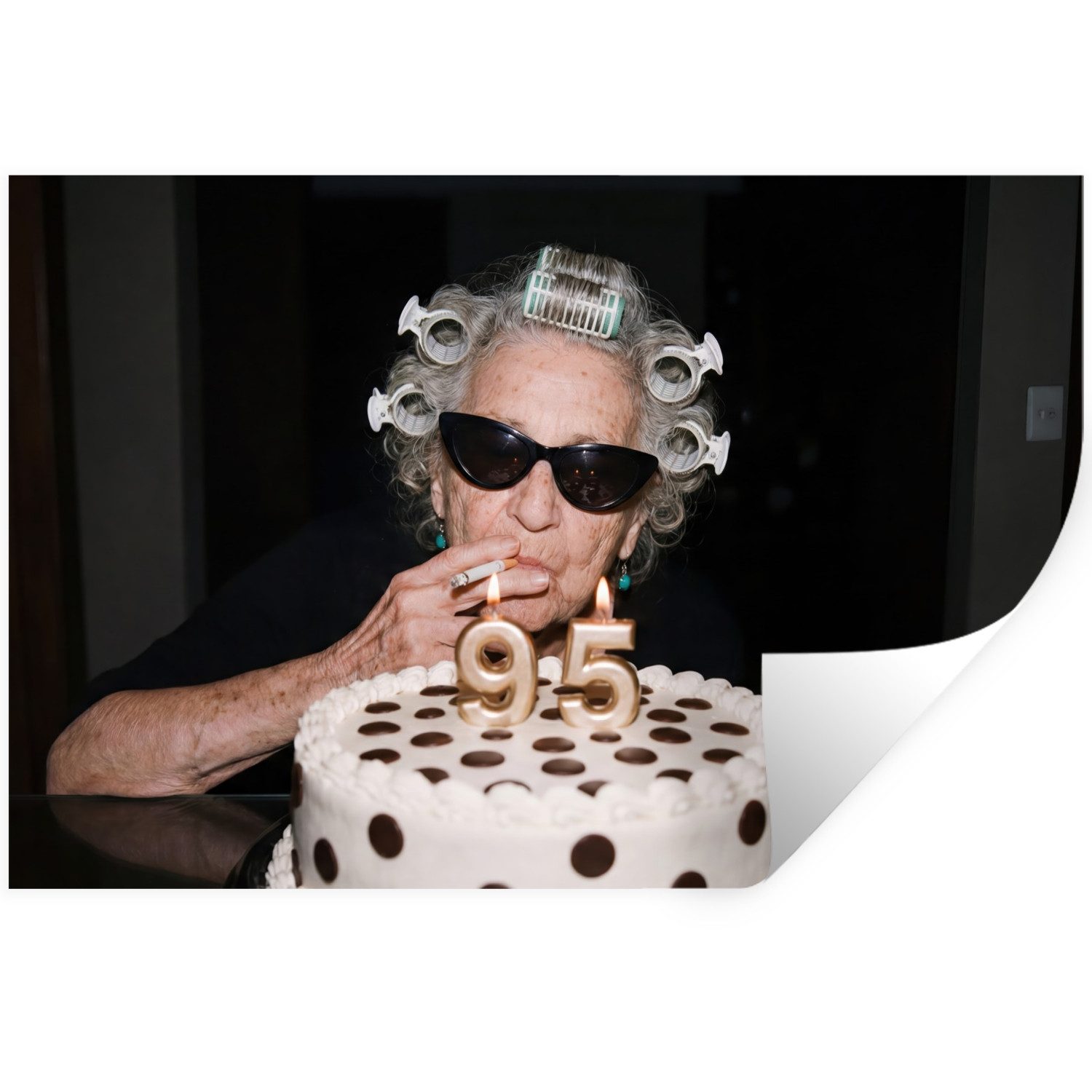 MuchoWow Wandsticker Geburtstag - Lockenstift - Oma (1 St), Wanddeko, Aufkleber, Wandtattoo, 120x80 cm