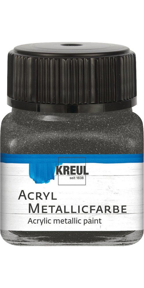 Kreul Metallglanzfarbe Acryl Metallicfarbe, 20 ml Anthrazit