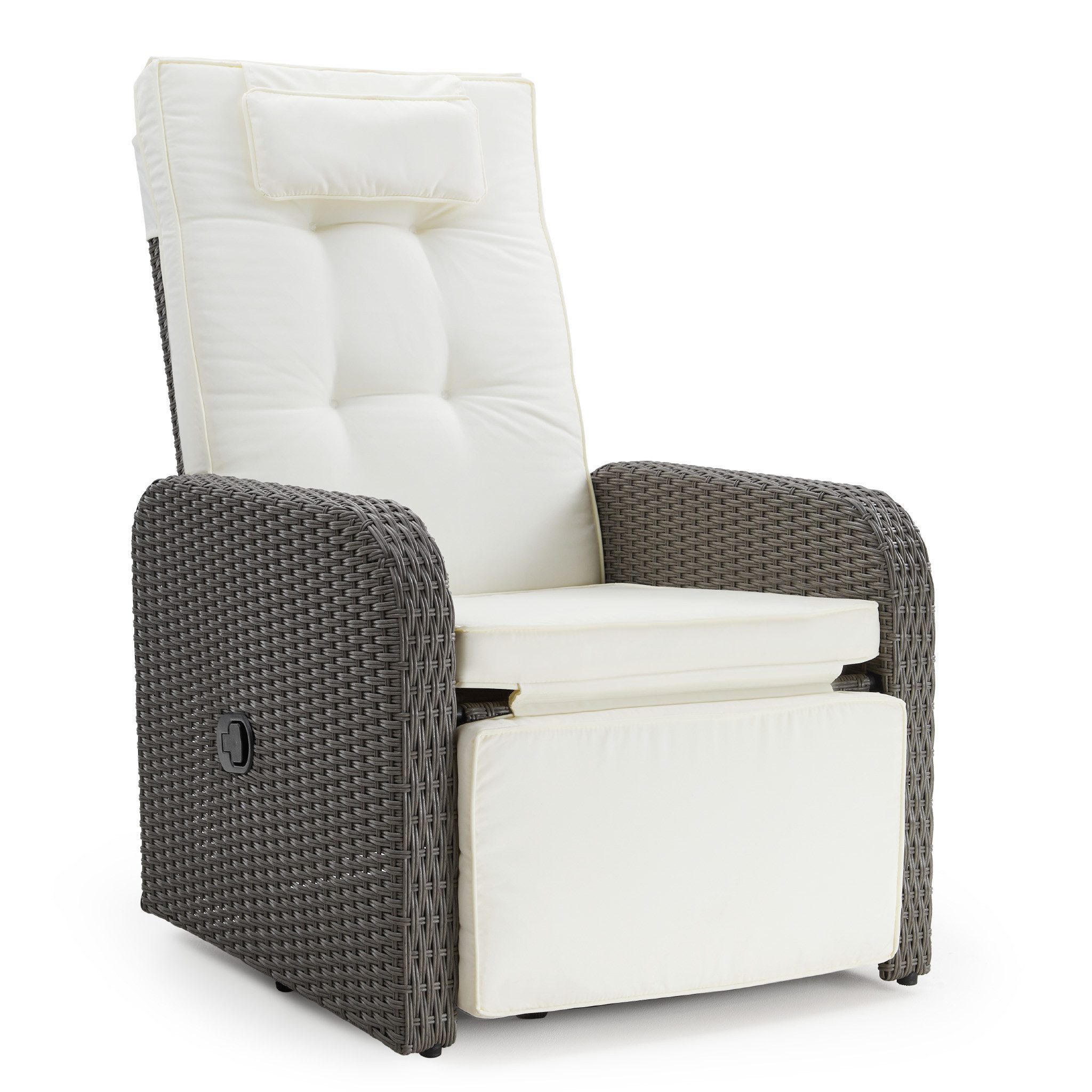 Mondeer Gartensessel Gartenstuhl (PE Rattan Liegesessel), mit