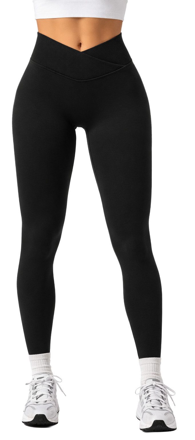 Smilodox Leggings Silvia, High Waist Sporthose Blickdicht Yogahose Booty Scrunch Leggings Damen Seamless Smilodox Label Fitness