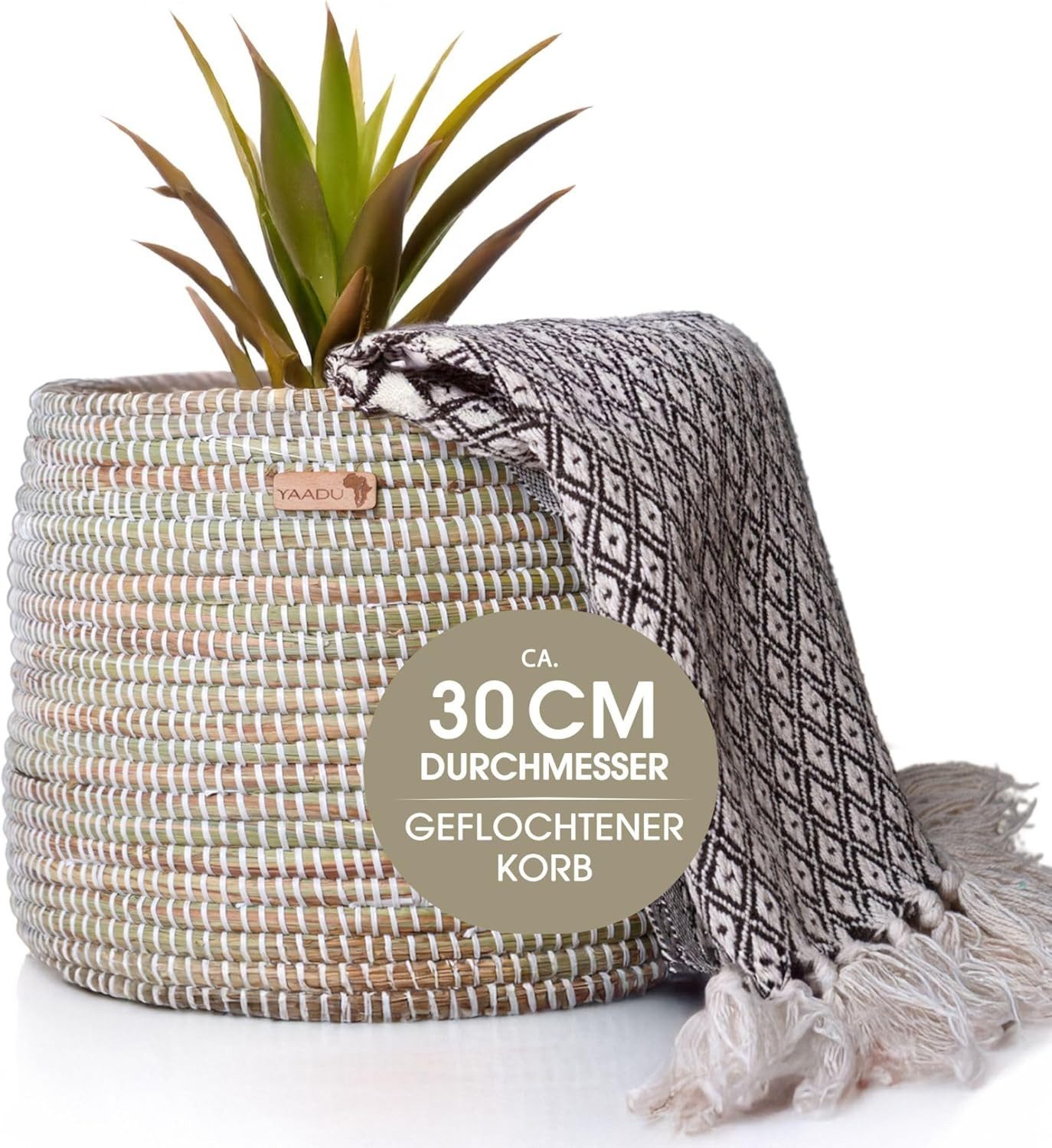 YAADU Allzweckkorb geflochtener Aufbewahrungskorb – Pflanzenkorb, Regalkorb günstig online kaufen