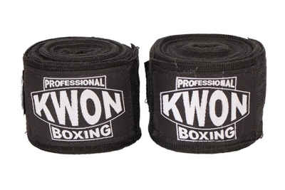 KWON Boxbandagen elastisch 5 m Faustbandagen Wickelbandagen Boxen Kickboxen MMA, schwarz Paar Profi Ausführung 5 Meter