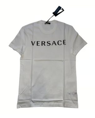 Versace T-Shirt VERSACE Mainline Embroidery Logo T-Shirt Cotton Iconic Retro Shirt Tee