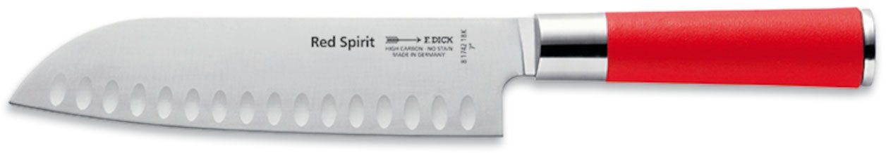 F. DICK Santokumesser Red Spirit, 18 cm, Kullenschliff
