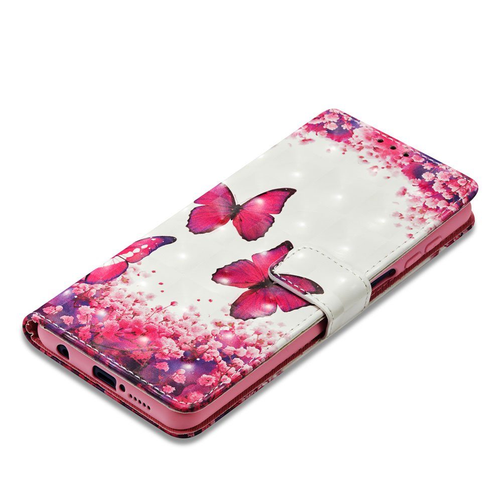 FITSU Handyhülle Handytasche für Xiaomi Redmi Note 9 Pro Hülle Schmetterling Motiv 6,67 Zoll, Case für Xiaomi Redmi Note 9 Pro Hülle, Handytasche mit Kartenfach