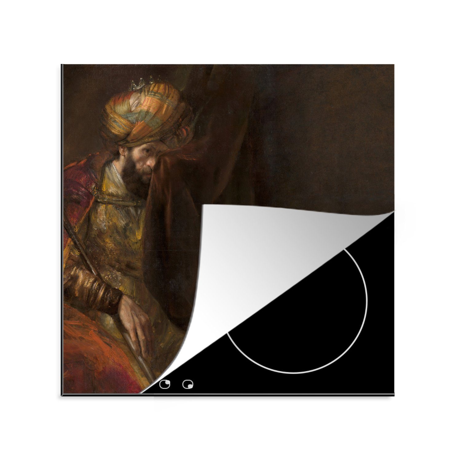 Saul (1 - und Rembrandt Rijn, tlg), Vinyl, MuchoWow Arbeitsplatte Ceranfeldabdeckung, cm, David für Herdblende-/Abdeckplatte küche van 78x78