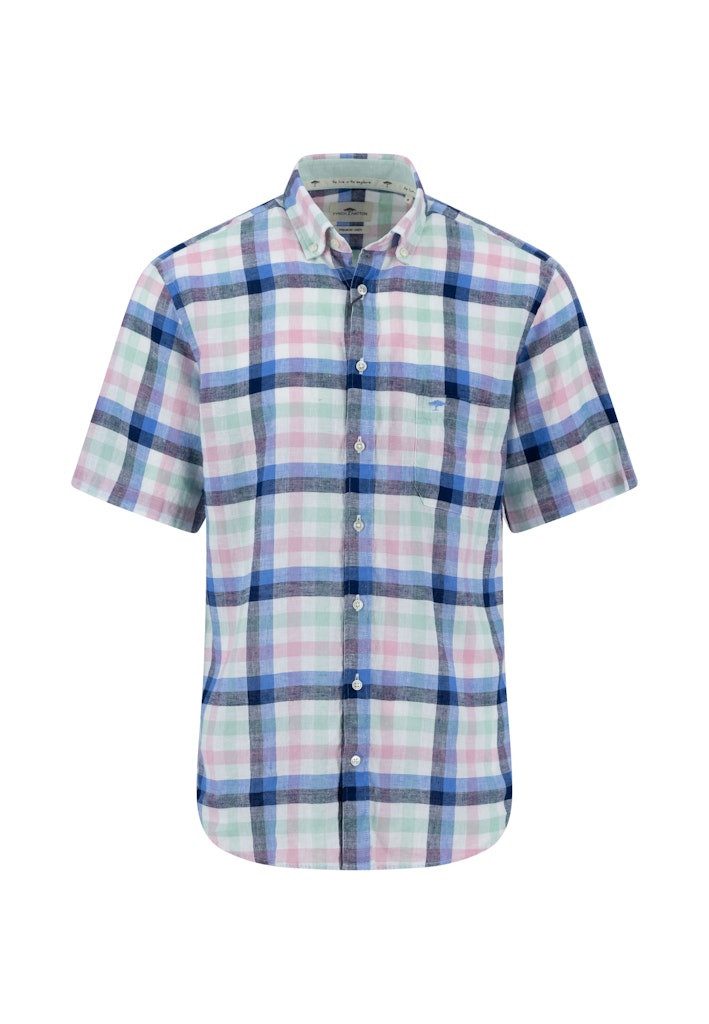 Businesshemd Fynch-Hatton / He.Hemd kurzarm / Summer Linen Check, B.D., 1/2