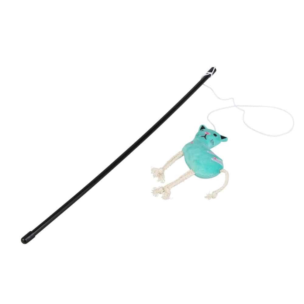 Tier-Beschäftigungsspielzeug Katzenspielzeug - Spielangel mit Katze - ca. 47 cm