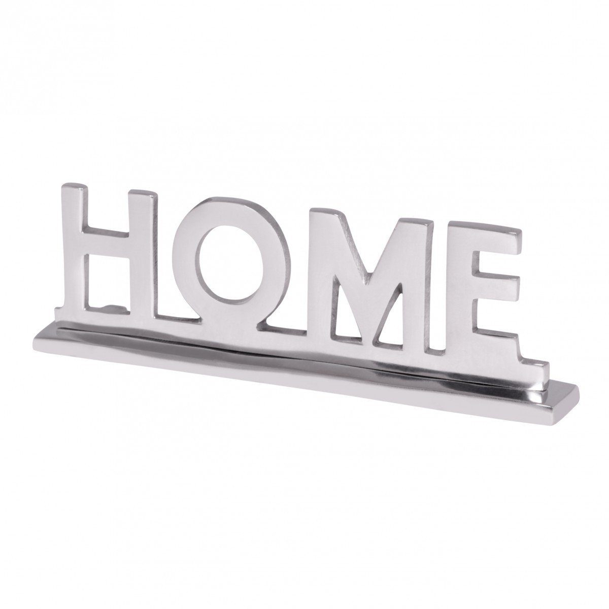 FINEBUY Deko-Buchstaben FB43298 (Home Schriftzug Deko für Esstisch Design cm, Dekoration), Wohnzimmer 22 Aluminium Alu Wohndeko Silber