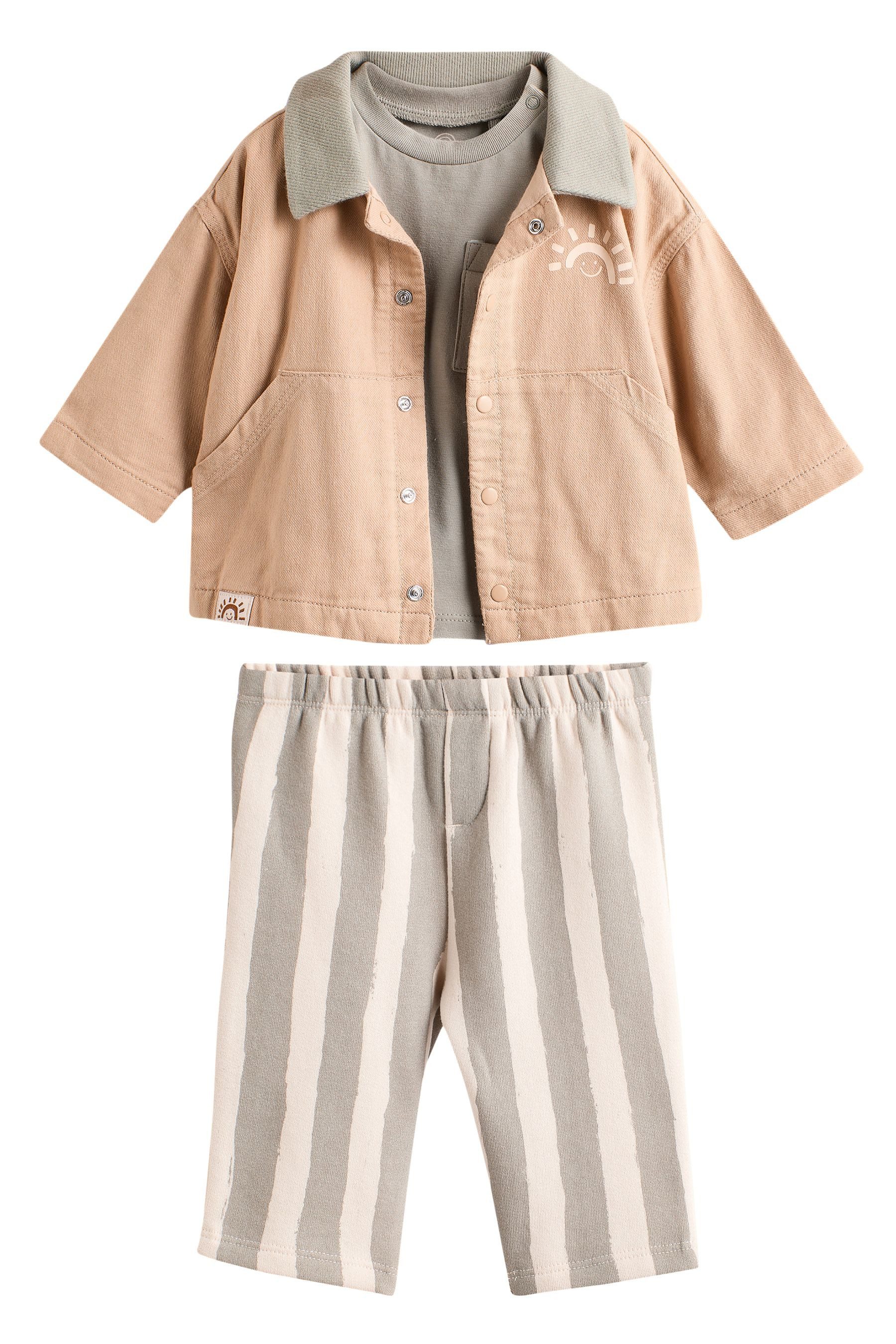 Shirt, Hose & Jäckchen Baby-Set mit Hemd und Hose 100 % Baumwolle