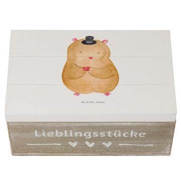 Mr. & Mrs. Panda Dekokiste Hamster mit Hut - Weiß - Geschenk, Erinnerungsbox, Tiere, Schatulle, (1 St)