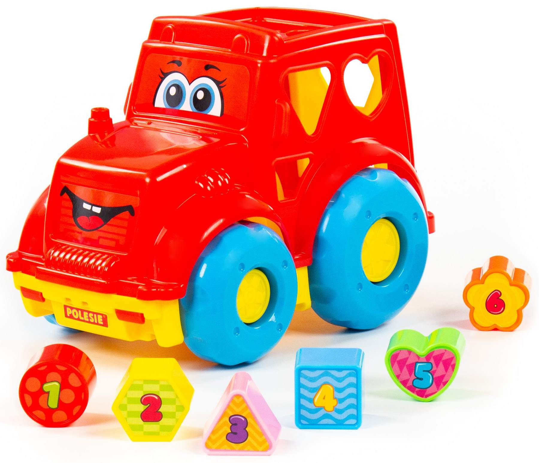 Polesie Steckspielzeug Sortierspiel Traktor mit. Zahlen-Stecksteinen