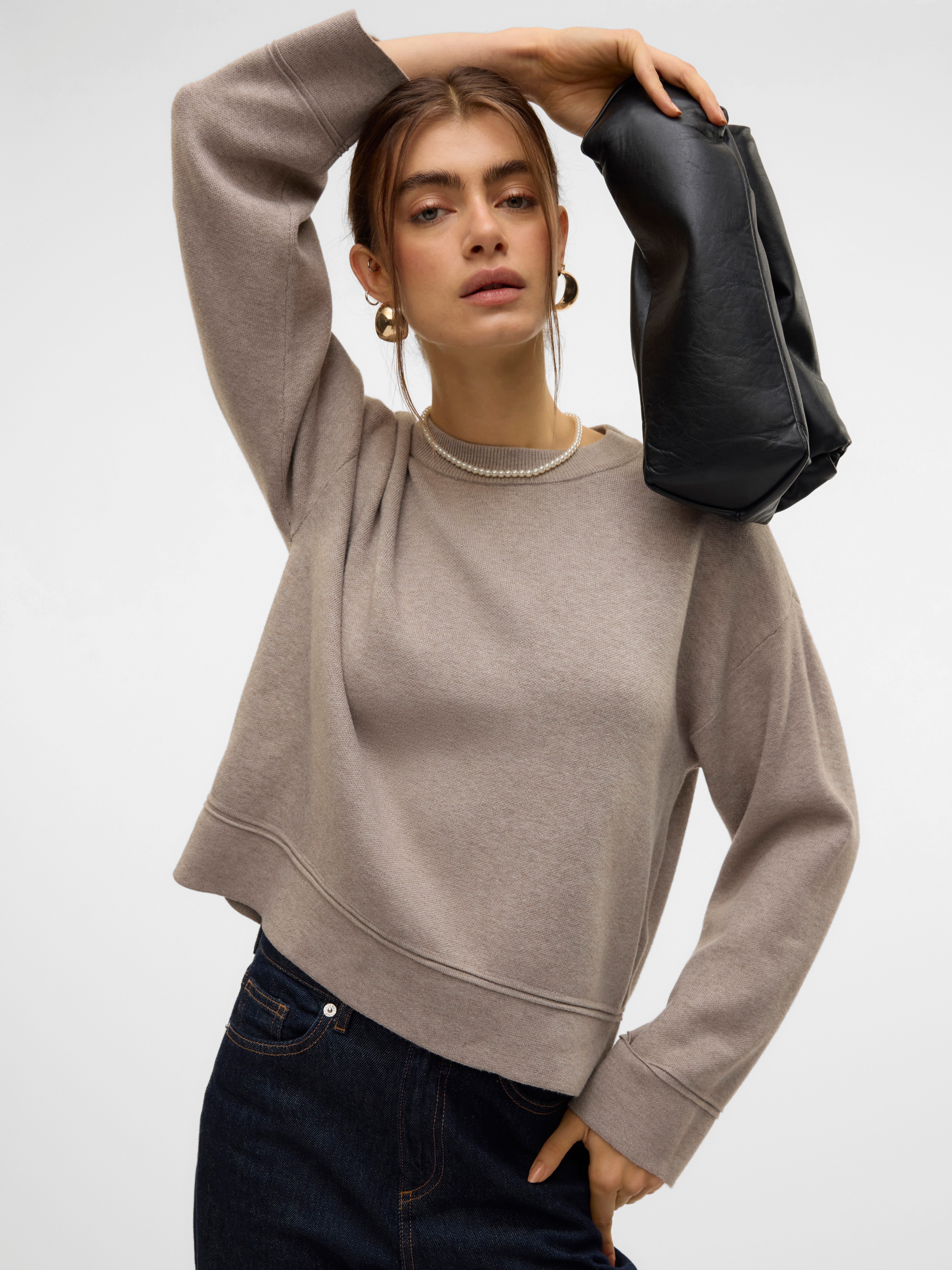 Vero Moda Rundhalspullover VMGOLD PIPING LS O-NECK PULLOVER GA günstig online kaufen