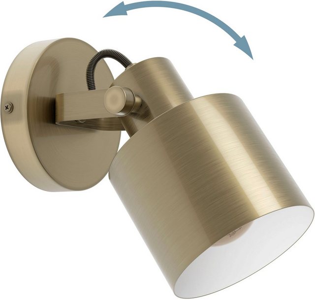 EGLO Deckenspot SOUTHERY, Leuchtmittel wechselbar, ohne Leuchtmittel, Deckenspot in gold und weiß aus Stahl – exkl. E27 – 40W