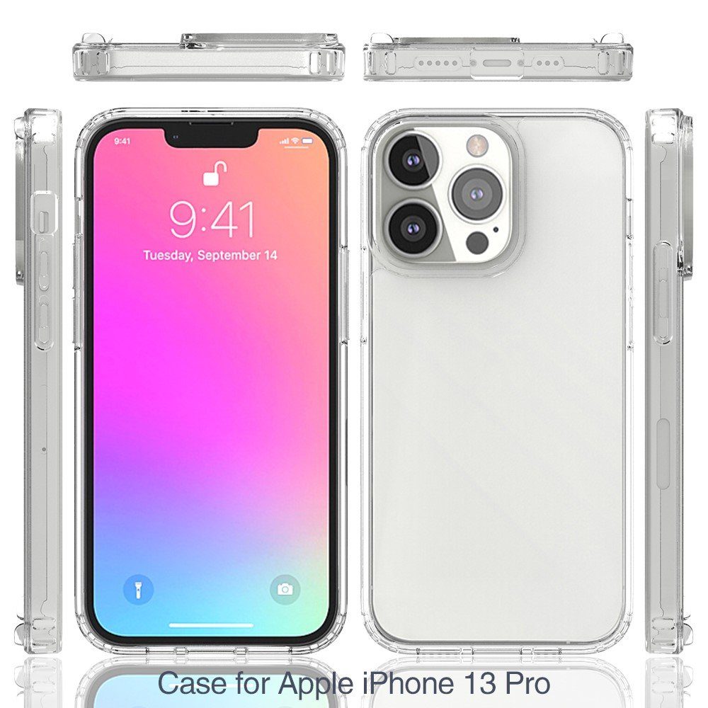 CoverKingz Handyhülle Hülle für Apple iPhone 13 Pro Handyhülle Hybrid Silikon Case Bumper 15,40 cm (6,1 Zoll), Handyhülle Schutzhülle Transparent Hybrid Silikonhülle Bumper