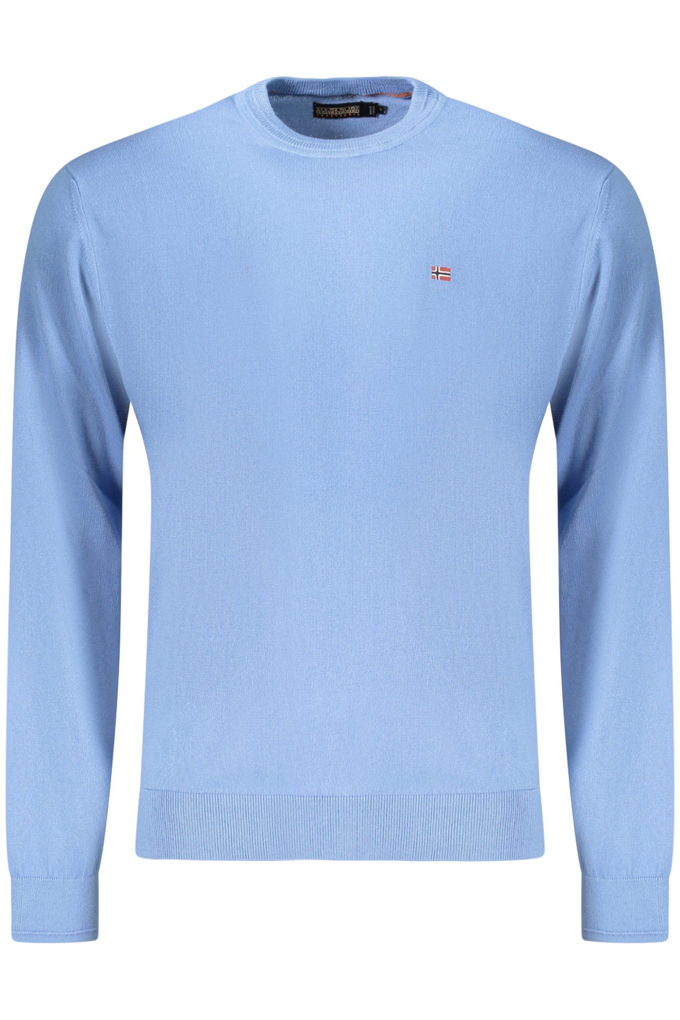 Napapijri Strickpullover Herren Blau Pullover: Langarm, Relaxed Fit, Rundhals, mit Stickerei