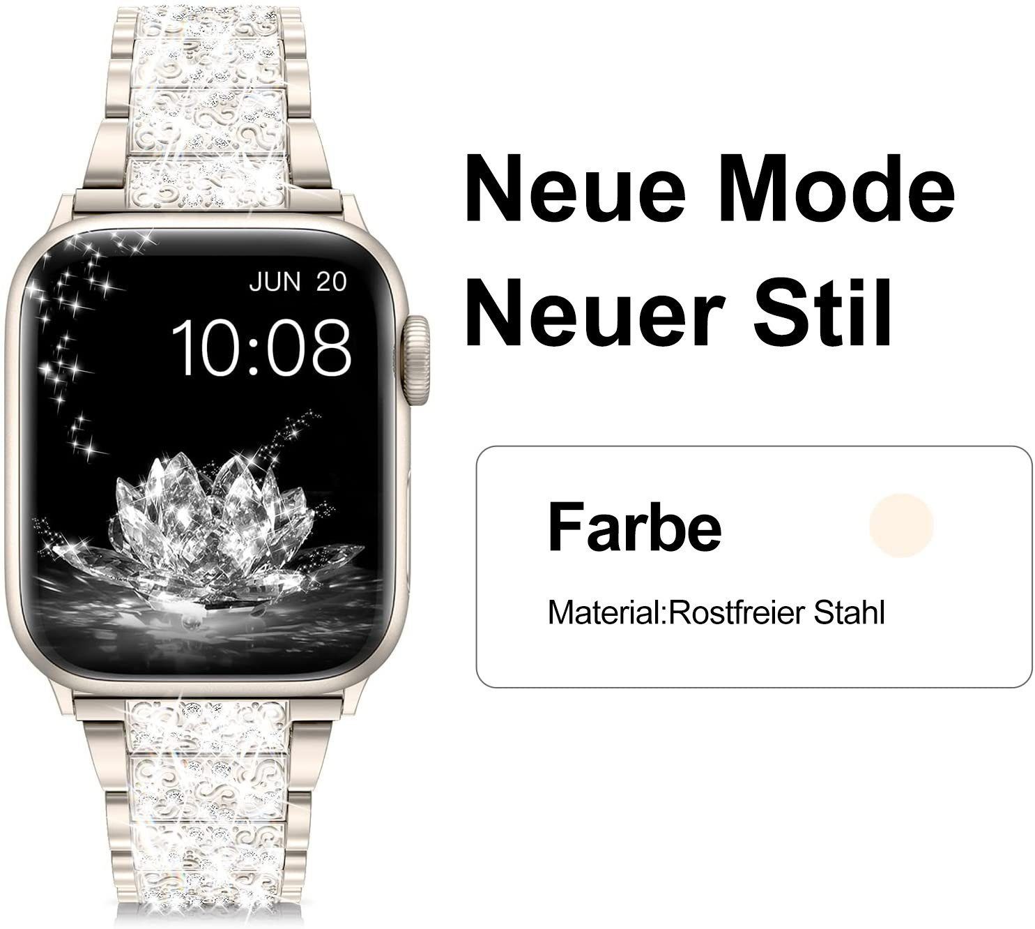 ELEKIN Smartwatch-Armband Für Apple Watch Sternenlicht 7654321 Armband,41 mm-38 mm mm-45 mm,42 Serie