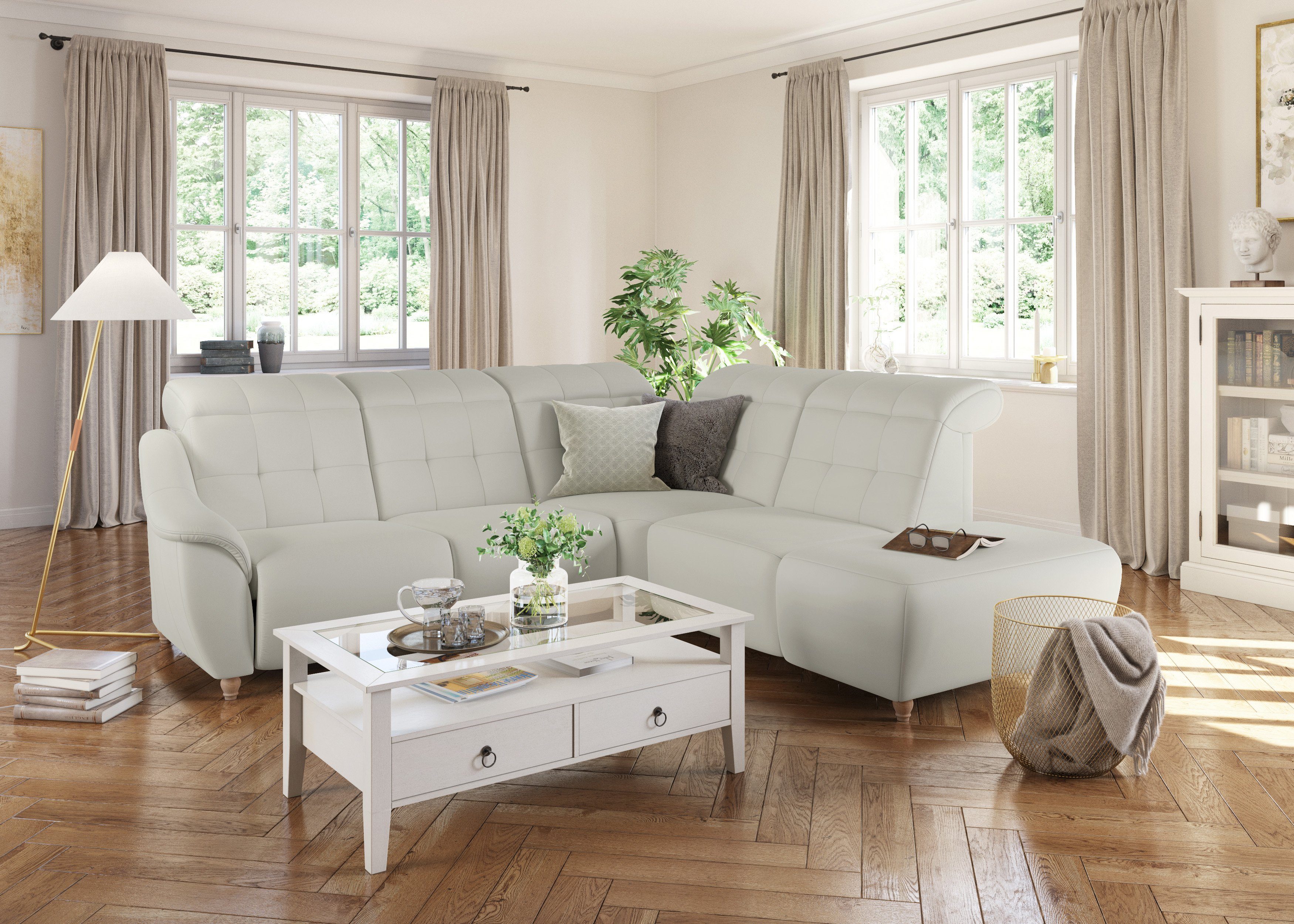 Home affaire Ecksofa Boston L-Form, Kopfteilverstellung günstig online kaufen