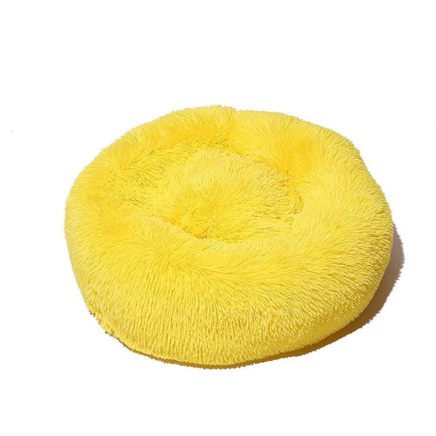 LuxusKollektion Hundebett Hundebett rund Donut 40cm Gelb