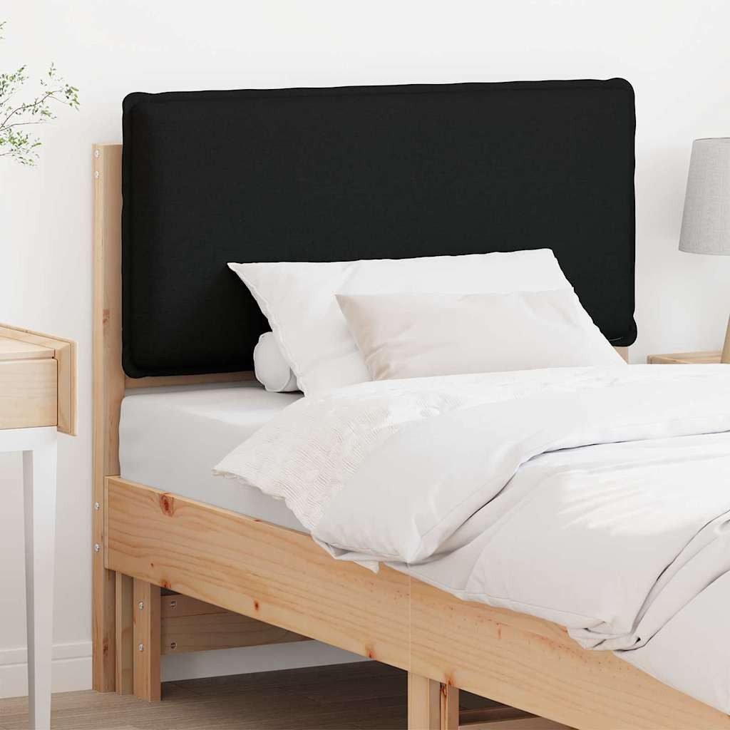 furnicato Kopfteil Massivholz 80,5 x 12 x 84,5 cm Natur und Schwarz, (1 St), Gepolstertes Bett-Kopfteil mit weicher Oberfläche für dein Zimmer