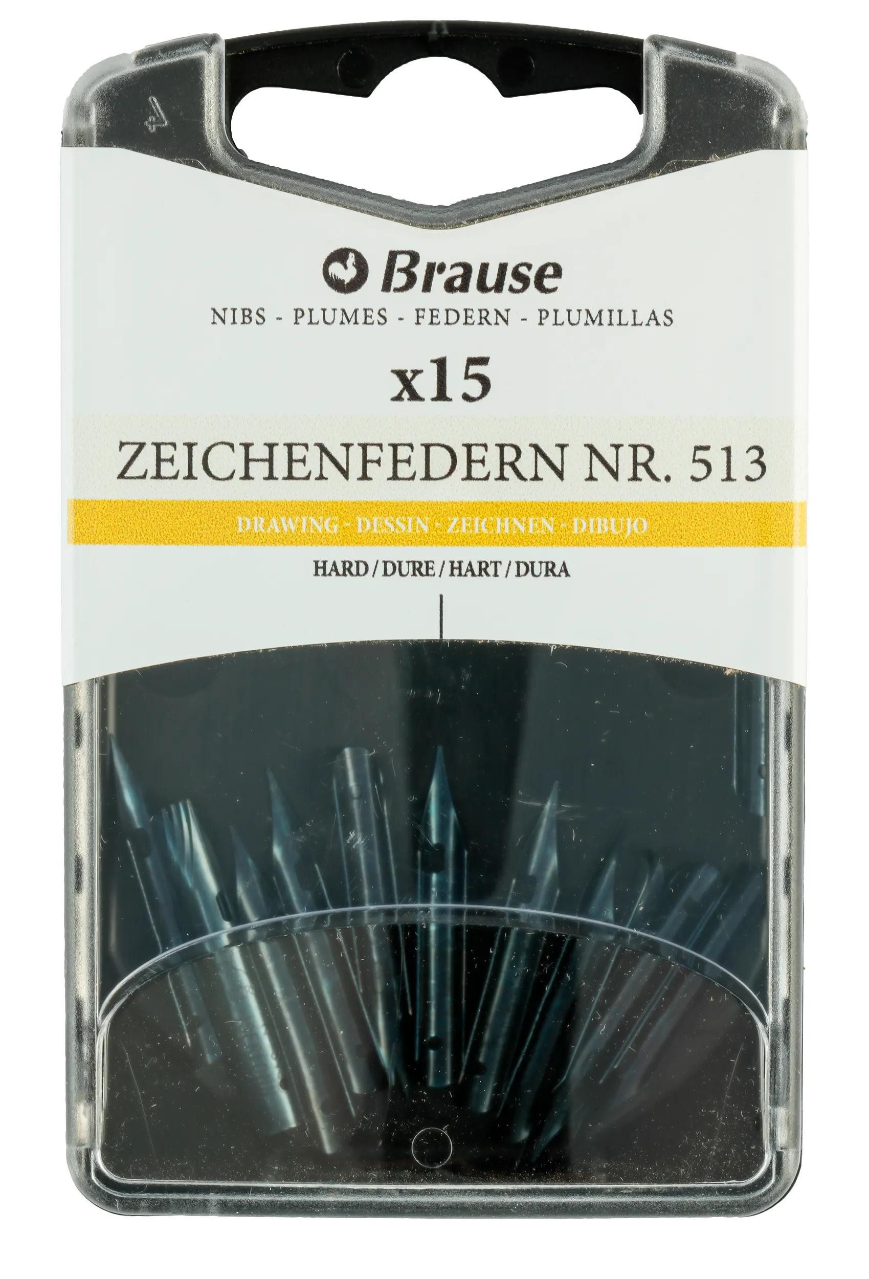 Kalligraphie-Stift Schachtel mit 15 Zeichenfedern, hart und fein 150513B