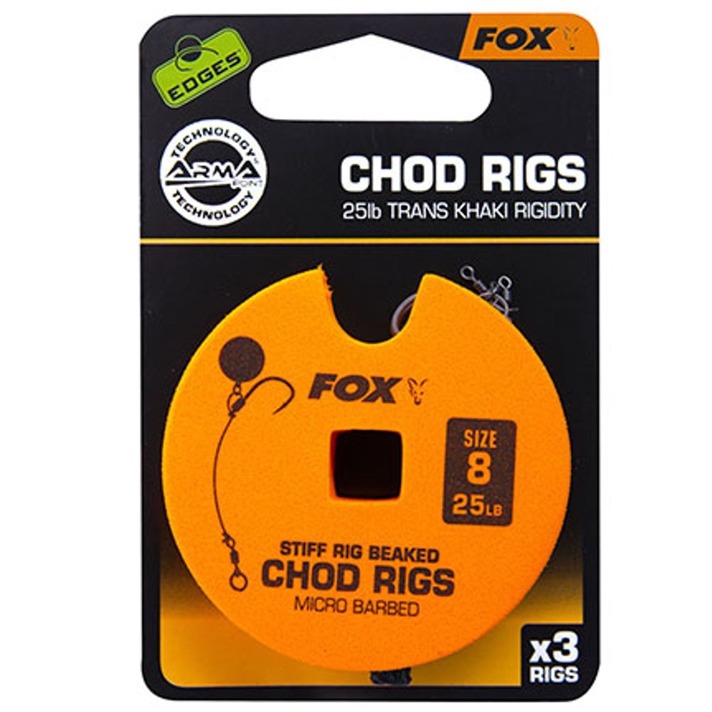 Karpfenhaken Fox Edge Armapoint stiff rig beaked Chod rigs - 3 Karpfenvorfächer