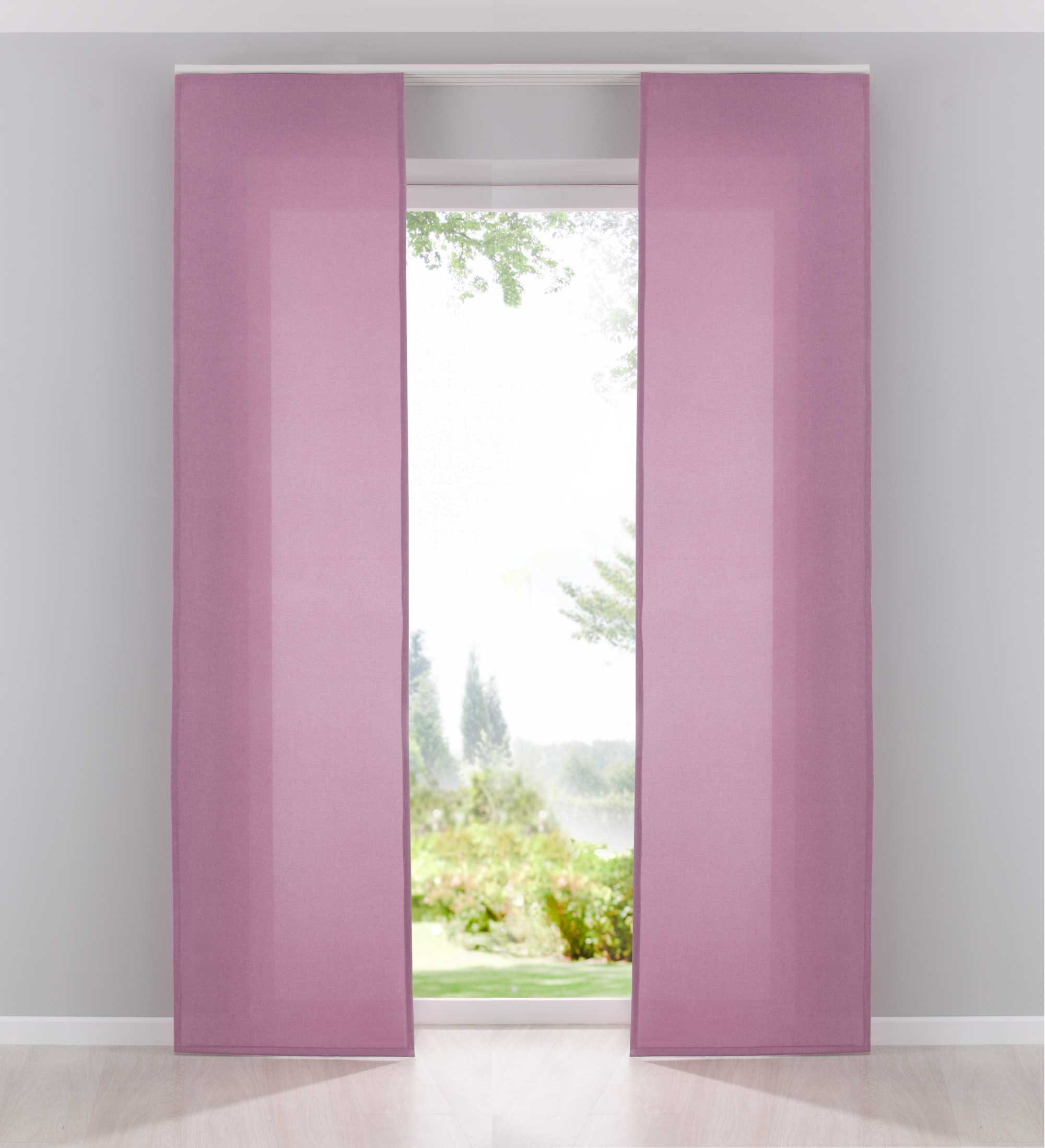 Gardinenbox Schiebegardine (2 St), Paneelwagen, blickdicht, Leinen Optik, C günstig online kaufen