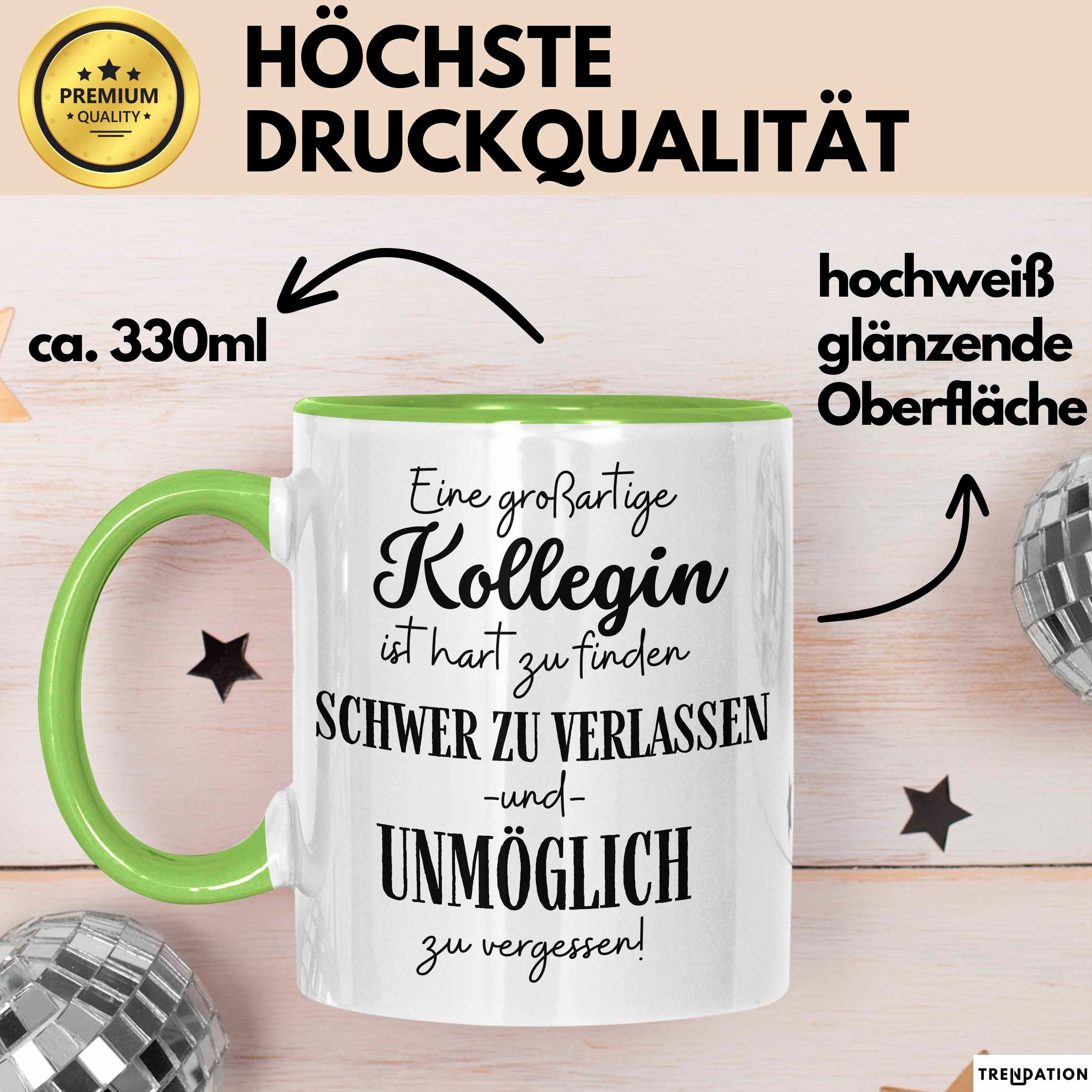 Trendation Tasse Kollegin Abschied Geschenk Tasse Abschiedsgeschenk für Kollegin Hart Z