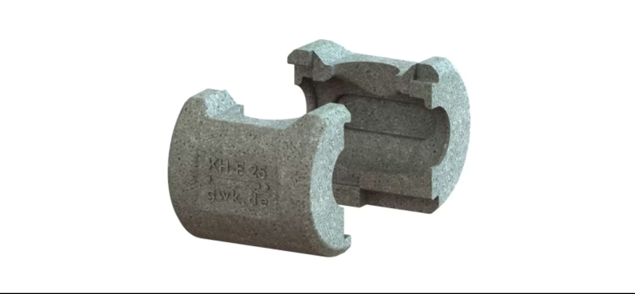 GWK Kuhlmann GmbH Armaturen-Befestigungselement EPP-Box Serie KH-F silbergrau f. Kugelhahn m. kurzer Spindel u. IG