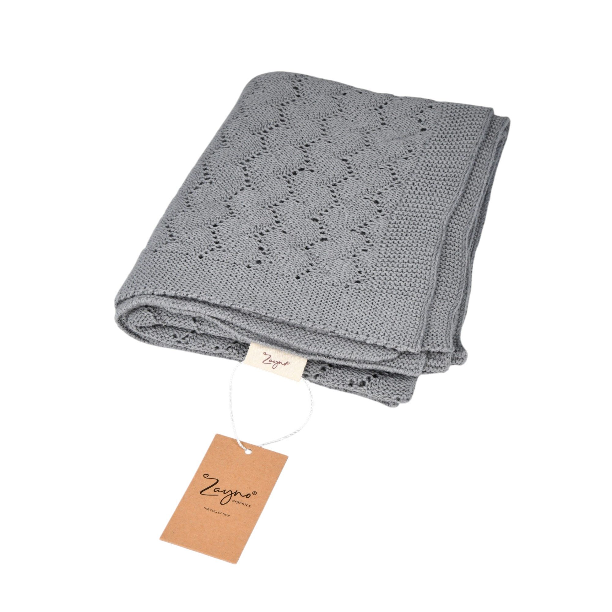 Babydecke 70x90 cm Steingrau aus 100% Biobaumwolle, Zayno, umweltfreundlich und nachhaltig