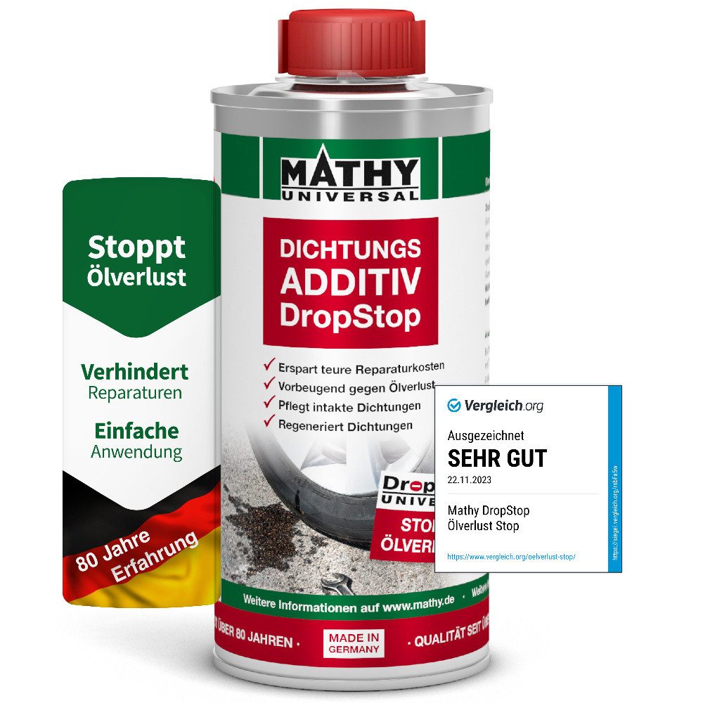 MATHY Öl-Additiv MATHY-DropStop Dichtungs-Additiv 250 ml, 0,25 l, (1-St) Stoppt Ölverlust & regeneriert Dichtungen