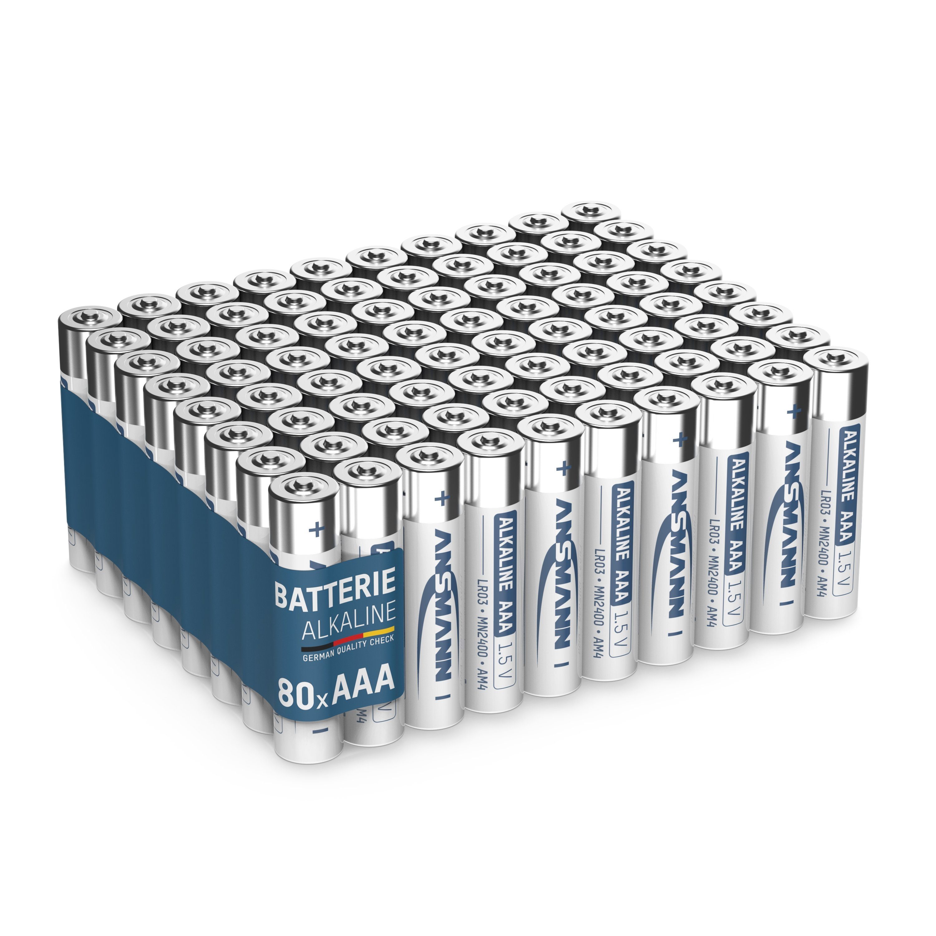 ANSMANN® Batterien AAA 80 Stück - Alkaline Micro Batterie für Lichterkette uvm. Batterie