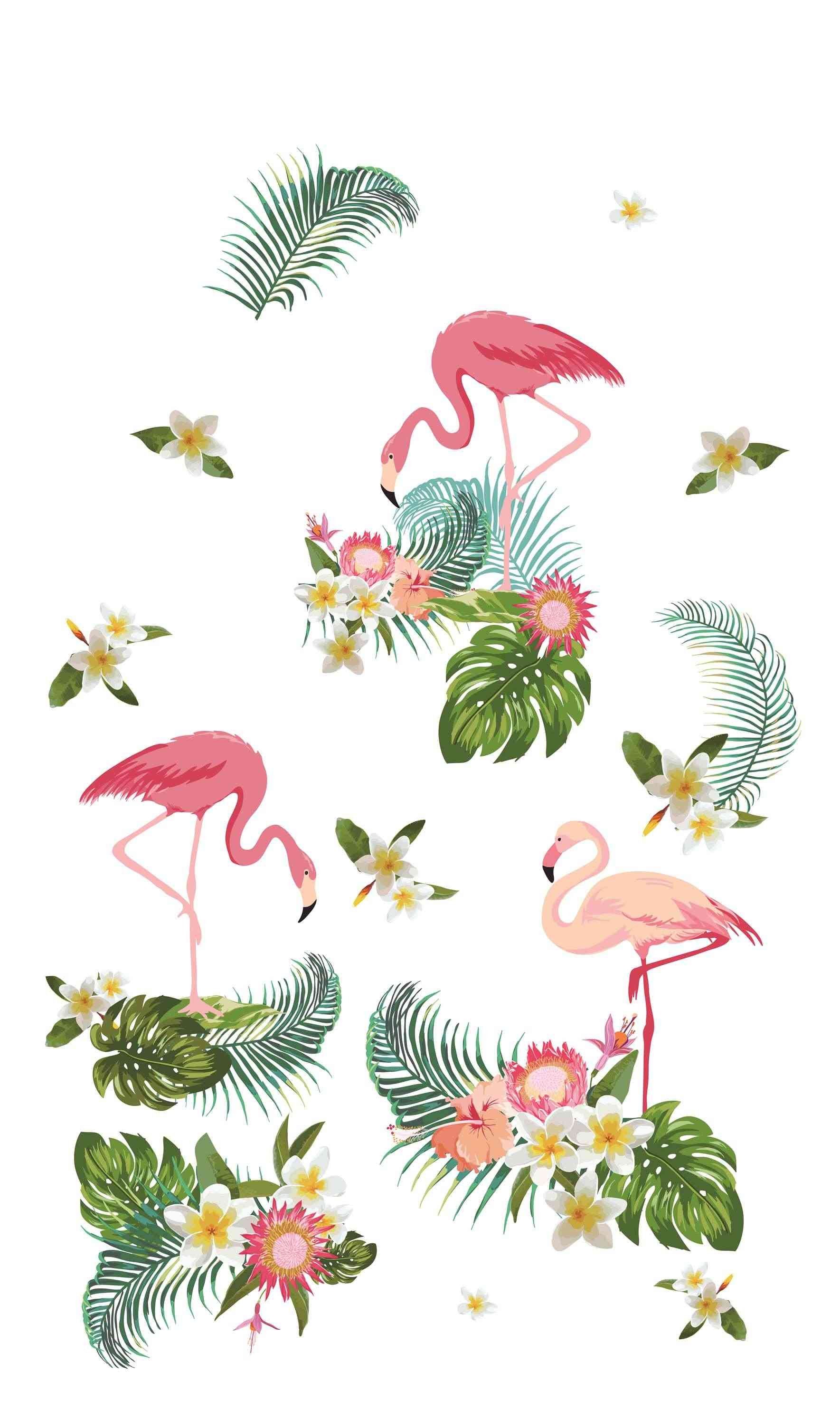 St), Flamingos blickdicht blickdicht, verdeckteSchlaufen Universalband Vorhang, Schal Gardinenbox, Digitaldruck 204902 (1
