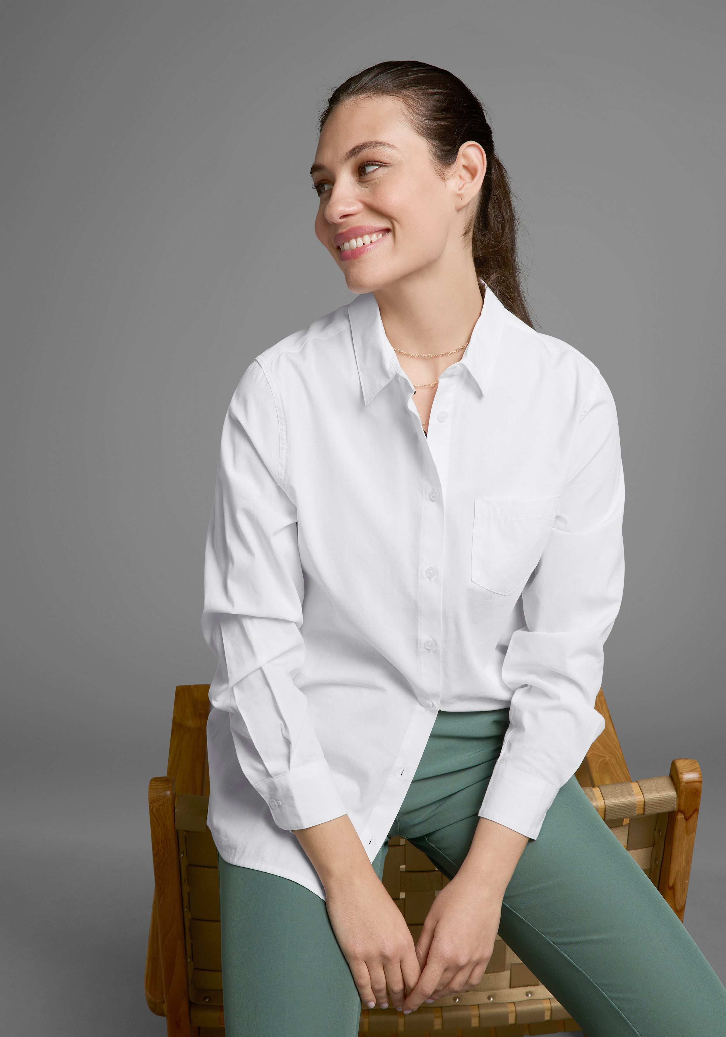 Laura Scott Longbluse mit Brusttasche günstig online kaufen