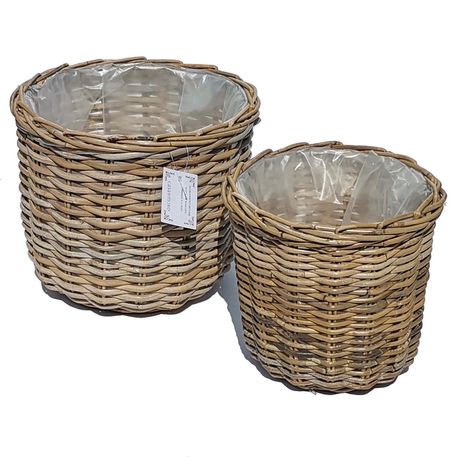 Casa Moro Flechtkorb Rattan Korb Meran rund mit Folie Weidenkorb (Blumenkor günstig online kaufen